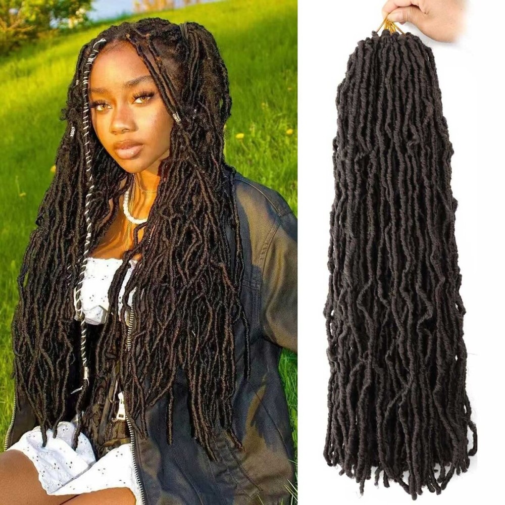 Faux Locs Crochet Hair 24 Inch 7Packs Curly Wavy Soft Locs Crochet Braids for Natural Butterfly Locs Crochet Hair for Black Women (24 inch(pack of 7), 4)