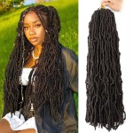 Faux Locs Crochet Hair 24 Inch 7Packs Curly Wavy Soft Locs Crochet Braids for Natural Butterfly Locs Crochet Hair for Black Women (24 inch(pack of 7), 4)