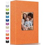 Artfeel Photo Album 4x6 with 300 Pockets,Slip-in Picture Albums,Linen Cover Memory Book with Front Window,White Page Vertical Photo Book for Wedding,Family,Anniversare,Baby,Vacation