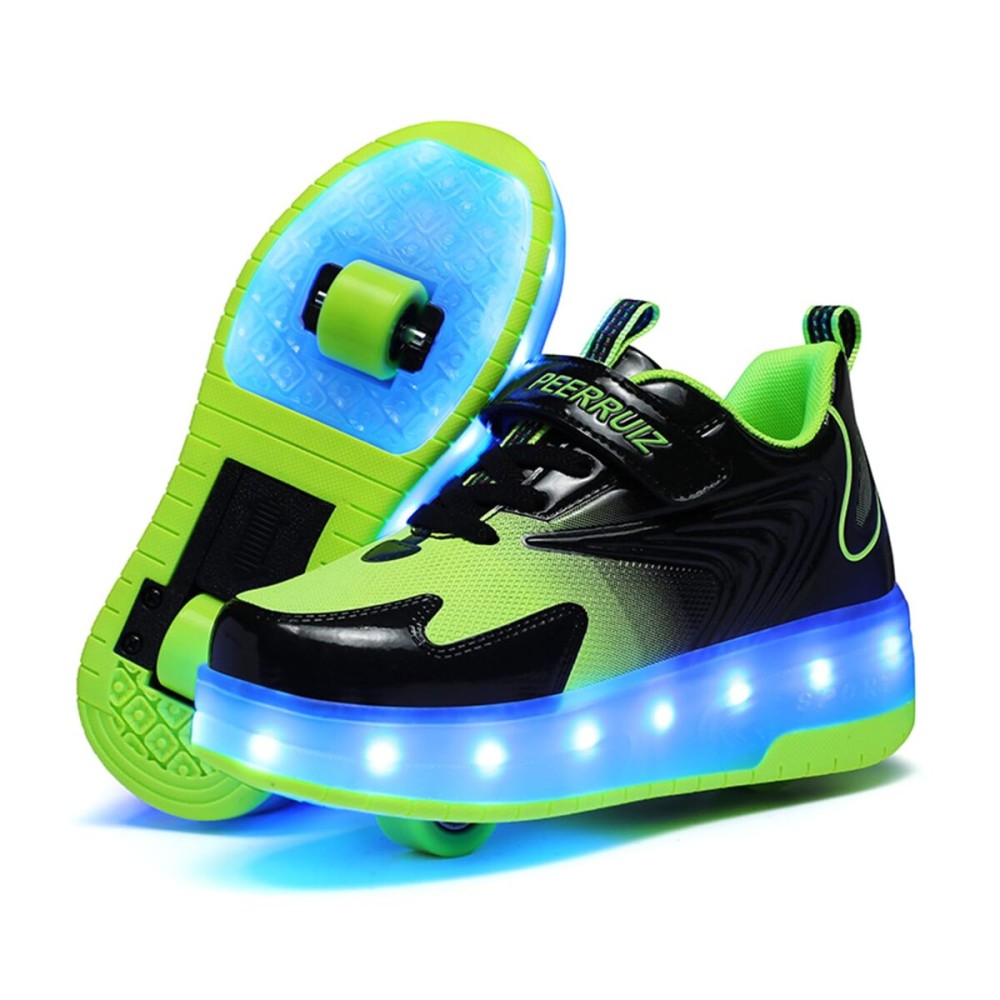 Ehauuo Unisex Roller Shoes Kids Sparkling Wheels Shoes Girls Light up Roller Skates Sneakers Boys Rechargeable Flashing Sneakers for Gift