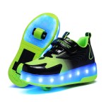 Ehauuo Unisex Roller Shoes Kids Sparkling Wheels Shoes Girls Light up Roller Skates Sneakers Boys Rechargeable Flashing Sneakers for Gift