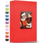 Artfeel Photo Album 4x6 with 300 Pockets,Slip-in Picture Albums,Linen Cover Memory Book with Front Window,White Page Vertical Photo Book for Wedding,Family,Anniversare,Baby,Vacation