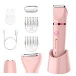 Scttomon Electric Lady Shaver for Women - Painless Razor, Bikini Trimmer, Facial Hair Removal, Body Trimmer for Face, Legs, Underarm, Pubic - Wet and Dry Flawless 3 in 1