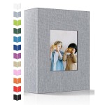 Artfeel Photo Album 4x6 with 100 Pockets,Slip-in Picture Albums,Linen Cover Memory Book with Front Window,White Page Vertical Photo Book for Wedding,Family,Anniversare,Baby,Vacation