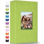 Artfeel Photo Album 4x6 with 300 Pockets,Slip-in Picture Albums,Linen Cover Memory Book with Front Window,White Page Vertical Photo Book for Wedding,Family,Anniversare,Baby,Vacation