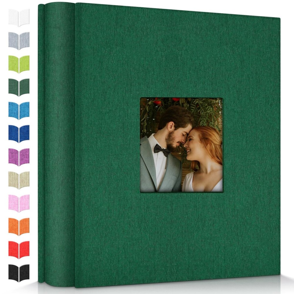 Artfeel Photo Album 4x6 with 600 Pockets,Slip-in Picture Albums,Linen Cover Memory Book with Front Window,White Page Vertical Photo Book for Wedding,Family,Anniversare,Baby,Vacation