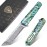 AUBEY Damascus Pocket Knife with Clip, Sharp Tanto Blade with VG10 Core Folding Knife with Abalone Shell Handle and Glass Breaker, EDC Camping Knife for Gift Survival Collection