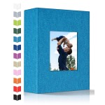 Artfeel Photo Album 4x6 with 100 Pockets,Slip-in Picture Albums,Linen Cover Memory Book with Front Window,White Page Vertical Photo Book for Wedding,Family,Anniversare,Baby,Vacation