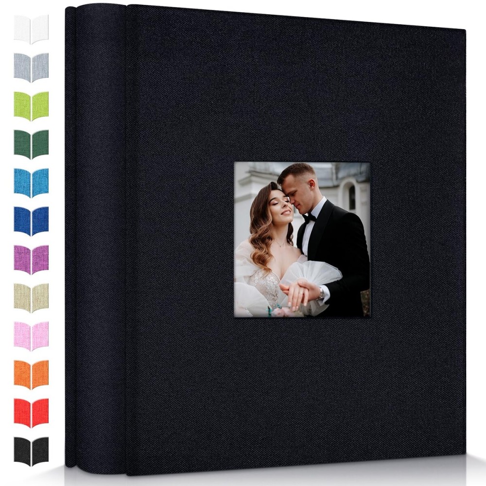 Artfeel Photo Album 4x6 with 600 Pockets,Slip-in Picture Albums,Linen Cover Memory Book with Front Window,White Page Vertical Photo Book for Wedding,Family,Anniversare,Baby,Vacation