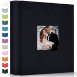 Artfeel Photo Album 4x6 with 600 Pockets,Slip-in Picture Albums,Linen Cover Memory Book with Front Window,White Page Vertical Photo Book for Wedding,Family,Anniversare,Baby,Vacation