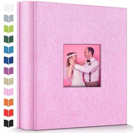 Artfeel Photo Album 4x6 with 600 Pockets,Slip-in Picture Albums,Linen Cover Memory Book with Front Window,White Page Vertical Photo Book for Wedding,Family,Anniversare,Baby,Vacation