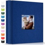 Artfeel Photo Album 4x6 with 600 Pockets,Slip-in Picture Albums,Linen Cover Memory Book with Front Window,White Page Vertical Photo Book for Wedding,Family,Anniversare,Baby,Vacation