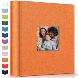 Artfeel Photo Album 4x6 with 600 Pockets,Slip-in Picture Albums,Linen Cover Memory Book with Front Window,White Page Vertical Photo Book for Wedding,Family,Anniversare,Baby,Vacation