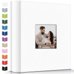 Artfeel Photo Album 4x6 with 600 Pockets,Slip-in Picture Albums,Linen Cover Memory Book with Front Window,White Page Vertical Photo Book for Wedding,Family,Anniversare,Baby,Vacation