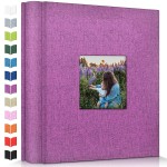 Artfeel Photo Album 4x6 with 600 Pockets,Slip-in Picture Albums,Linen Cover Memory Book with Front Window,White Page Vertical Photo Book for Wedding,Family,Anniversare,Baby,Vacation