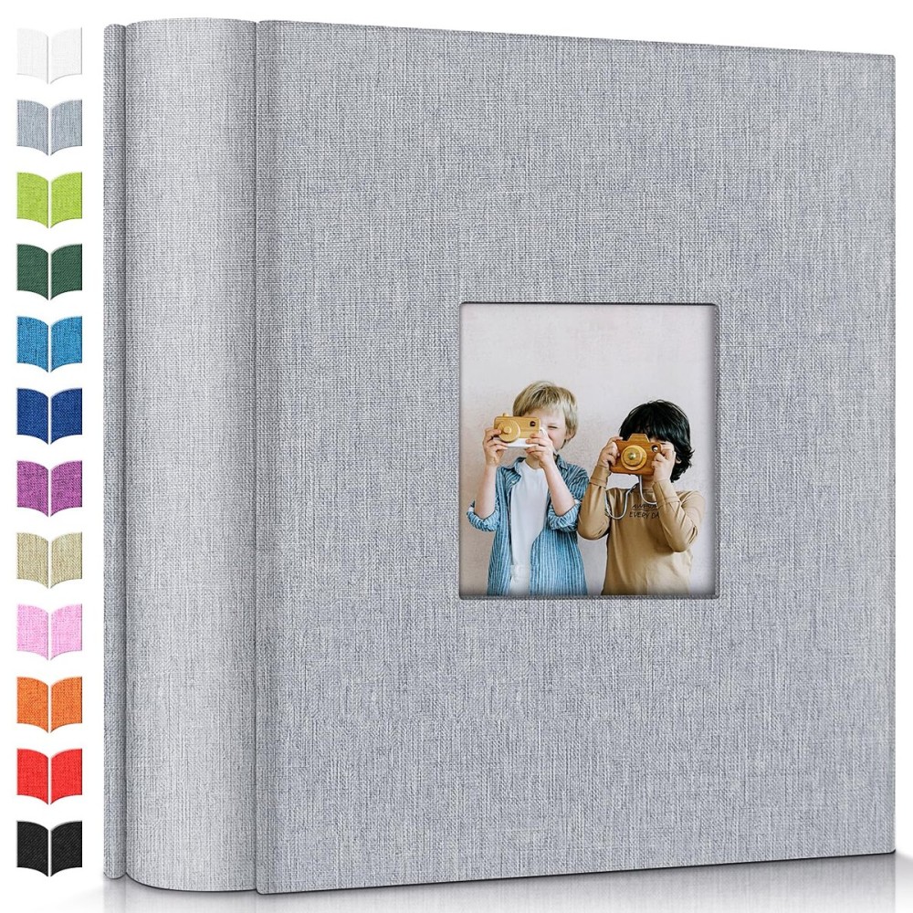 Artfeel Photo Album 4x6 with 1000 Pockets,Slip-in Picture Albums,Linen Cover Memory Book with Front Window,White Page Vertical Photo Book for Wedding,Family,Anniversare,Baby,Vacation