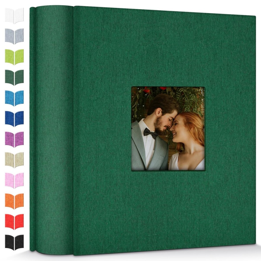 Artfeel Photo Album 4x6 with 1000 Pockets,Slip-in Picture Albums,Linen Cover Memory Book with Front Window,White Page Vertical Photo Book for Wedding,Family,Anniversare,Baby,Vacation