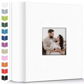 Artfeel Photo Album 4x6 with 1000 Pockets,Slip-in Picture Albums,Linen Cover Memory Book with Front Window,White Page Vertical Photo Book for Wedding,Family,Anniversare,Baby,Vacation