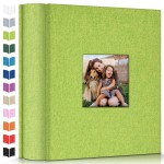 Artfeel Photo Album 4x6 with 1000 Pockets,Slip-in Picture Albums,Linen Cover Memory Book with Front Window,White Page Vertical Photo Book for Wedding,Family,Anniversare,Baby,Vacation