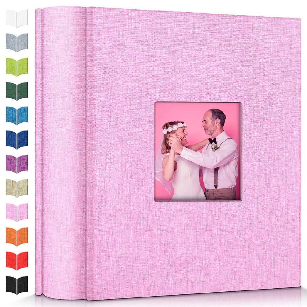 Artfeel Photo Album 4x6 with 1000 Pockets,Slip-in Picture Albums,Linen Cover Memory Book with Front Window,White Page Vertical Photo Book for Wedding,Family,Anniversare,Baby,Vacation