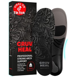 220+ lbs Plantar Fasciitis High Arch Support Insoles Men Women - Orthotic Shoe Inserts - Boot Work Shoe Insole (Graphite, M)
