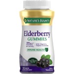 Nature\'s Bounty Elderberry Gummies, Dietary Supplement, Supports Immune Health, Contains Vitamin A, C, D, E and Zinc, 100 mg, 120 Gummies