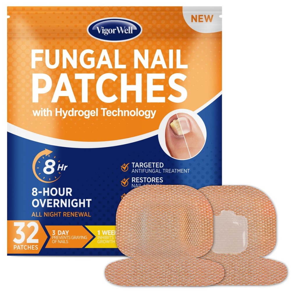 Toenail Fungus Treatment Extra Strength - (Medium) 32 Nighttime Hydrogel Patches for Overnight Toenail Repair - Visible Results in 8 Hours - Fungal Nail Patches for Toenail Fungus Relief