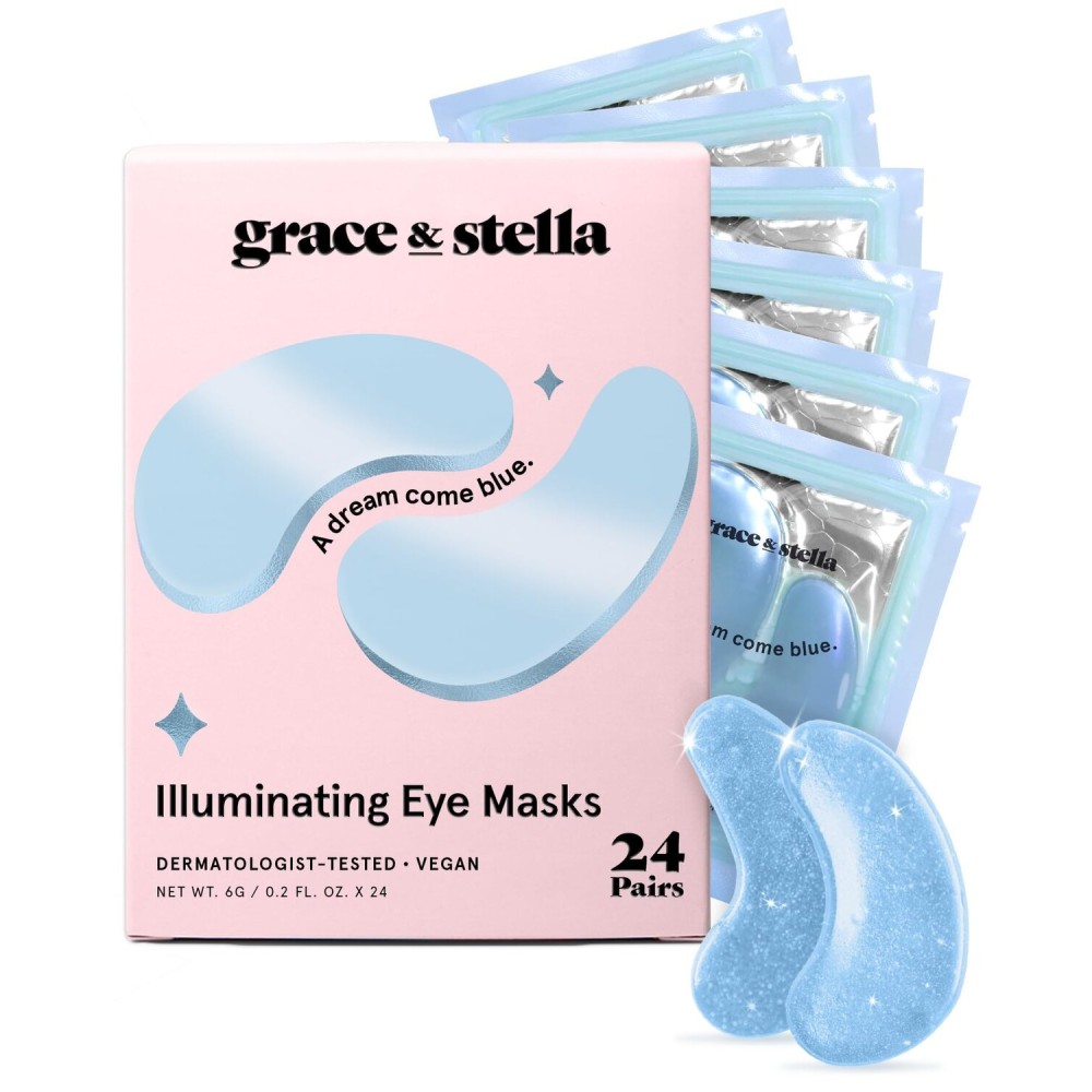 grace & stella Award Winning Under Eye Mask - Reduce Dark Circles, Puffy Eyes, Undereye Bags, Wrinkles - Gel Under Eye Patches - Gifts for Women Under 10 Dollars - Vegan Cruelty-Free (Pink, 6 Pairs)