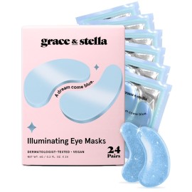 grace & stella Award Winning Under Eye Mask - Reduce Dark Circles, Puffy Eyes, Undereye Bags, Wrinkles - Gel Under Eye Patches - Gifts for Women Under 10 Dollars - Vegan Cruelty-Free (Pink, 6 Pairs)