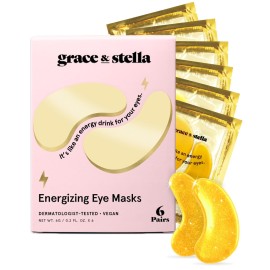 grace & stella Award Winning Under Eye Mask - Xmas Stocking Stuffers under 10, Gel Eye Patches for Dark Circles, Puffy Eyes, Wrinkles, Undereye Bags, Gifts for Women - Vegan, Self Care (6 Pairs, Gold)