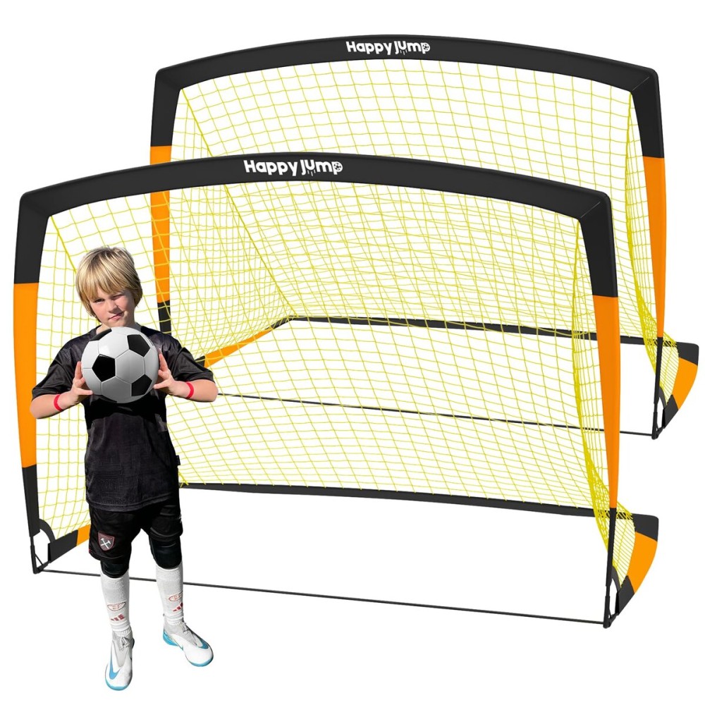Happy Jump Soccer Goal Soccer Net for Kids Backyard 7x5 FT, 2 Set