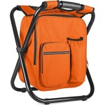 Kikerike Backpack Stool Cooler Chair Heavy Duty 300 LBS Max Load Portable Lightweight Stool Backpack Folding Fishing Cooler Seat for Camping Hunting Fishing - Orange