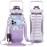Chokoter Half Gallon Water Bottle with Sleeve, 64OZ Motivational Water Bottle with Straw & Time Marker, BPA Free Leakproof Large Sports Water Bottle, Reusable Water Jug for Workout Gym Sport