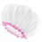 mikimini White Shower Cap Waterproof Reusable, Double Layers Bathing Hair Cap with Soft Comfortable PEVA Lining, Cute, Non-fading & Stretchy Shower Hat Medium (Pack of 1) White