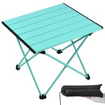 Grope Portable Camping Table with Aluminum Table Top, Folding Beach Table Easy to Carry, Prefect for Outdoor, Picnic, BBQ, Cooking, Festival, Beach, Home (Sky Blue-M)