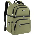 Cooler Backpack,Insulated Backpack Cooler Leakproof Double Deck Cooler Bag for Men Women RFID Lunch Backpack