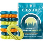 Cliganic 25 Pack Mosquito Repellent Bracelets for Adults & Kids - Natural DEET-Free Bands, Individually Wrapped