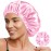 YANIBEST Adjustable Satin Bonnet Double Layer Hair Bonnet for Sleeping Bonnets for Women Hats Curly Natural Hair, Pink