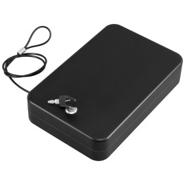 Dalmbox Gun Safe for Pistols X Large,11 x 7 x 3 Inches,Handgun Lock Box with Key Lock Portable Travel Pistol Safe for Car, Home, Travel