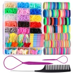 Teenitor Elastic Hair Ties, Hair Accessories for Girls, Colorful Baby Elastic Hair Bands Set Rubber Bands for Hair with Hair Clips