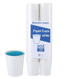 Brandon-super [100 Count - 2 oz] Small Paper Cups, Mouthwash Cups Bathroom Cups Mini Cups Small Disposable Cups
