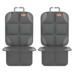 SMART ELF Car Seat Protector for Child Car Seat - Waterproof 600D Fabric Baby Seat Protectors for Non-Slip Backing Mesh Pockets for Baby and Pet, Easy StorageDark Gray