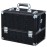 Joligrace Makeup Train Case Large 6 Tray Professional Organizer Box - Cosmetic Make Up Carrier with Lock & Key Carrying Strap for Studio Artist & Stylist Black Rhinestone