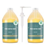 WHOLENATURALS Pure Castile Soap Liquid, EWG Verified & Certified Palm Oil Free Unscented, Natural, Mild & Gentle Non-gmo & Vegan - Organic Body Wash, Laundry, Pet/Dog and Baby Soap -Pack of 2 w/pump