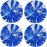 Hlonon 4 Pack Cheerleader Pom Poms Sports Dance Cheer Plastic Pom Poms Cheerleading for Sports Team Spirit Cheering (Blue Silver, 50g)