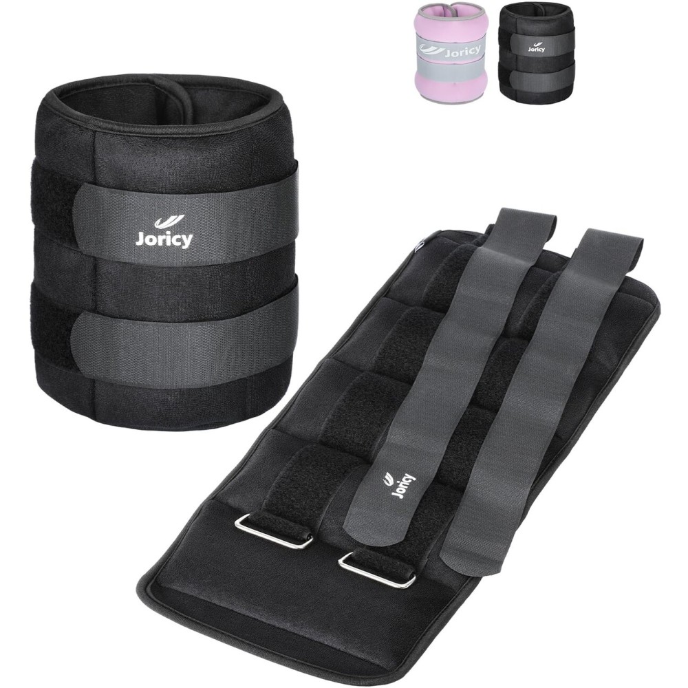 Ankle Weight, Wrist Leg Arm Weights for Women Men with Adjustable Straps, A Pair of 20LBS(10 LB Each Weight) Strength Training Weighted for Walking Yoga Jogging Running Dance, Black