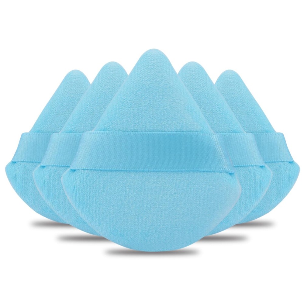 Powder Puff Daubigny 6 PCS Makeup Puff Face Soft Triangle Powder Puffs for Loose Powder Mineral Powder Body Powder Velour Cosmetic Foundation Sponges Blender Beauty Makeup Tools(Blue)
