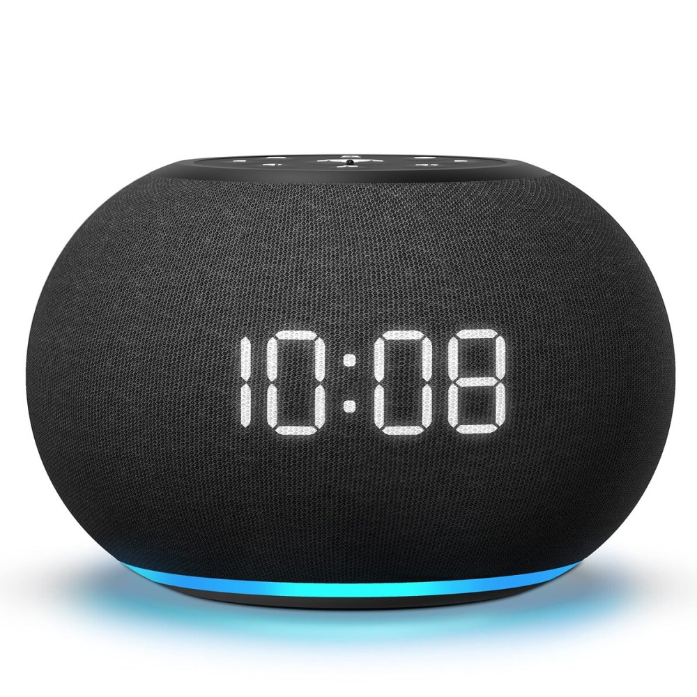 Reacher Auto-Dimmable Alarm Clock Sound Machine with Night Light, 20 Soothing Sounds, LED Digital Display, Sleep Timer, Adjustable Volume, Small White Noise Maker for Office, Travel