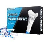 CHAHMPKEY Premium 3-Prong Plastic Golf Tees 3-1/4 120 or 100 Pack- 40% Reduced Ball Contact with High Stability and Long Distance Performance Golf Tees Plastic(100 Pack - 3-1/4)