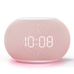 Reacher Auto Dimmable Sound Machine Alarm Clock with Night Lights, 20 Soothing Sounds, Sleep Timer, Precise Volume Control, Cute White Noise Soother for Girls, Kids, Bedrooms, Office